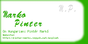 marko pinter business card